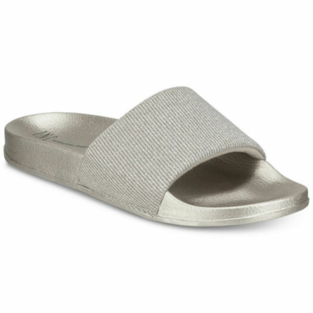 I.N.C. 3 for $20 Silver Metallic Pool Slides